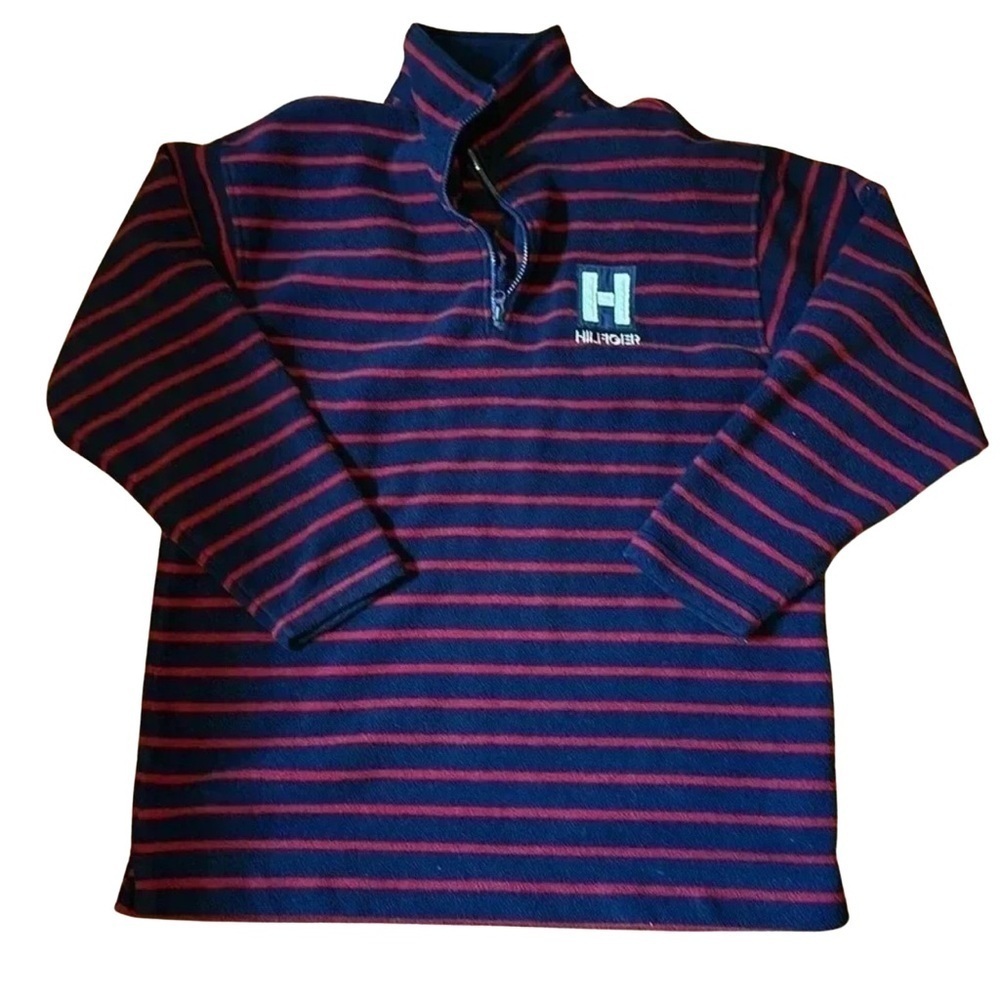 Tommy‎ Hilfiger VTG 90s Retro Nautical Preppy Equipment Fleece Pullover-SZM